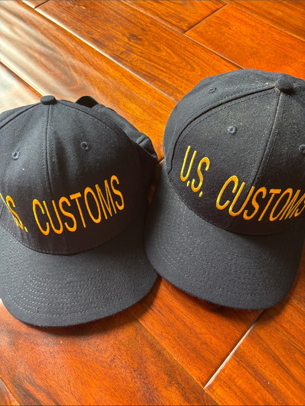 U.S. Customs Black Cap with Yellow Embroidery